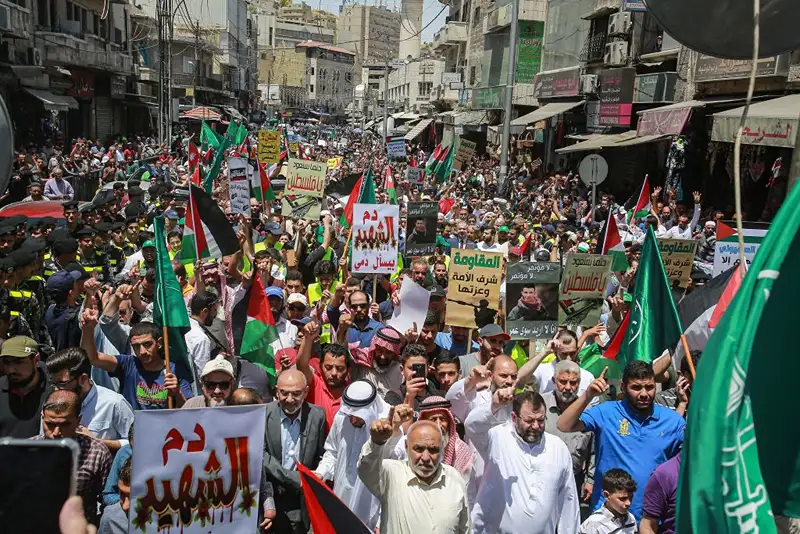 הפגנת תמיכה בארגון האחים המוסלמים בירדן, 21 ביוני 2019