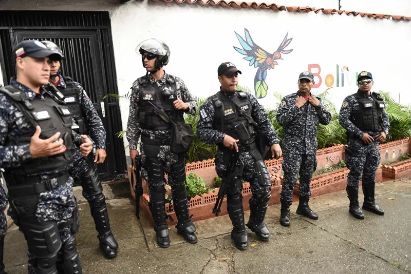 שוטרים בבירת ונצואלה, קראקס, 16 בנובמבר 2019