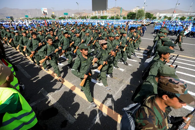 מצעד צבאי של החות'ים בצנעא בירת תימן, 9 ביוני 2024