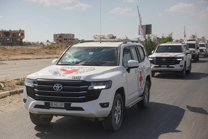 רכבי הצלב האדום ברצועת עזה, 13 באוקטובר 2025