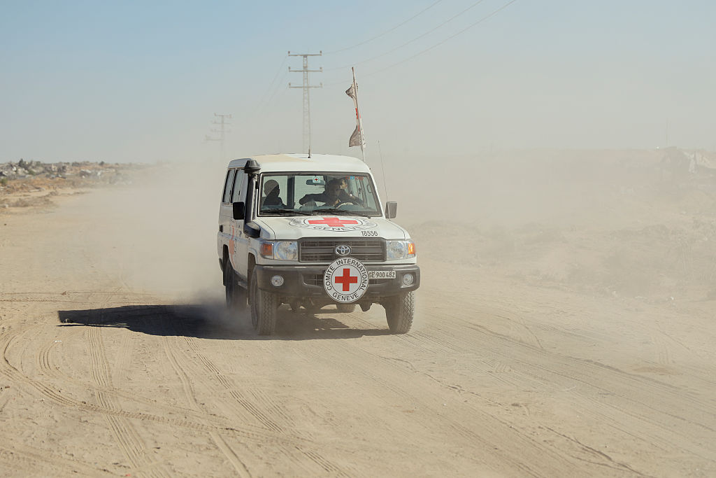 רכב של הצלב האדום ברצועת עזה, 16 באוקטובר 2025