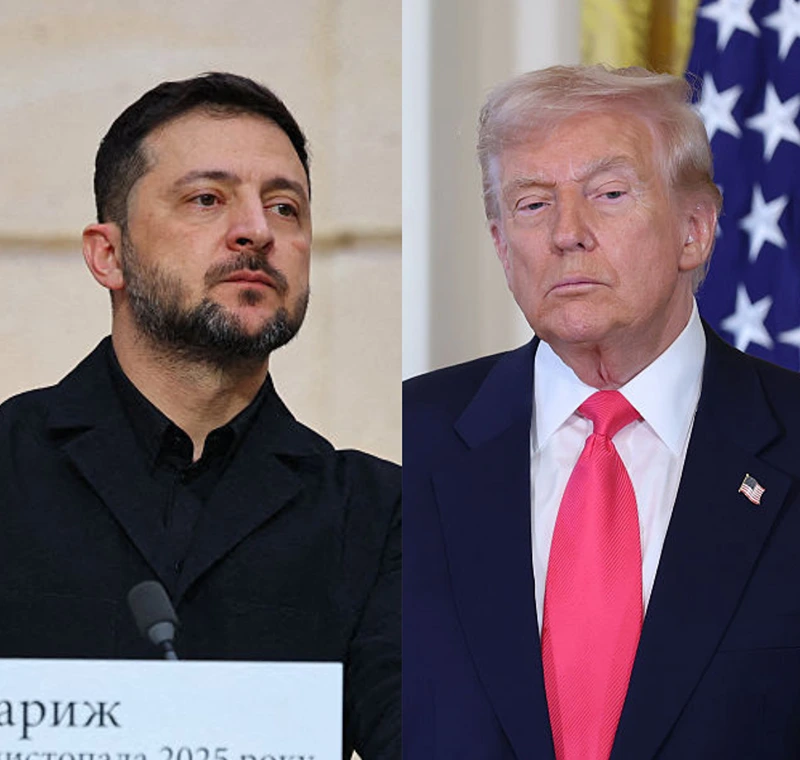 נשיא ארה״ב, דונלד טראמפ, נשיא אוקראינה, וולודימיר זלנסקי