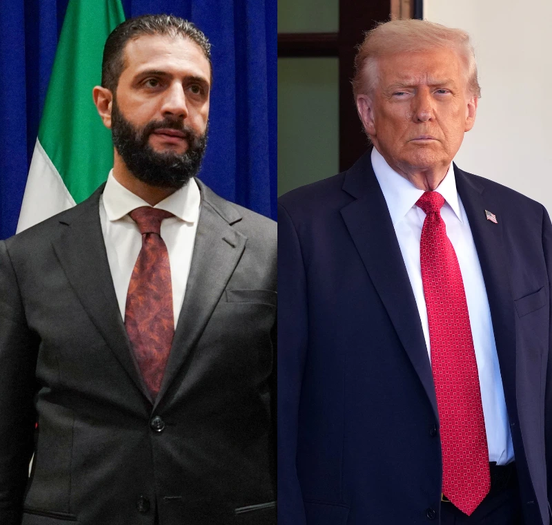 נשיא ארה"ב, דונלד טראמפ, ונשיא סוריה, אחמד א-שרע