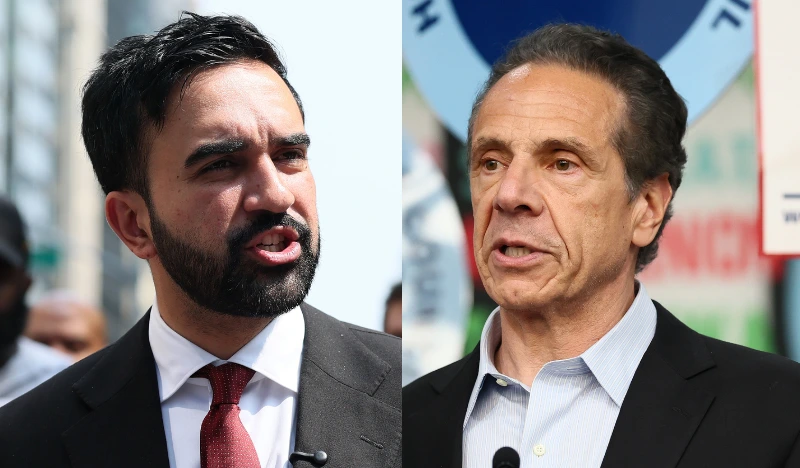 המתמודדים לראשות עיריית ניו יורק, אנדרו קואומו וזוהרן ממדאני