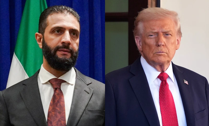 נשיא ארה"ב, דונלד טראמפ, ונשיא סוריה, אחמד א-שרע