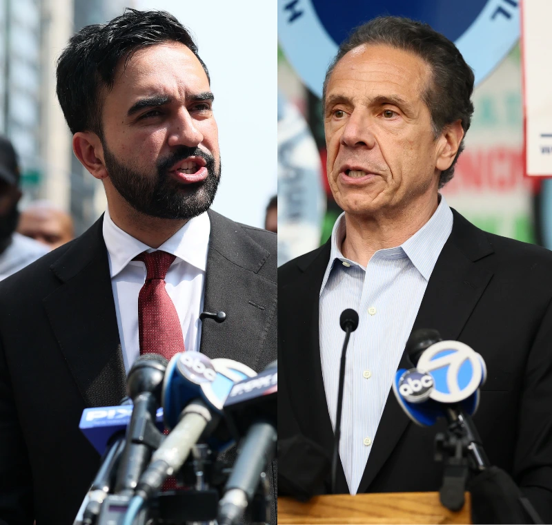 המתמודדים לראשות עיריית ניו יורק, אנדרו קואומו וזוהרן ממדאני