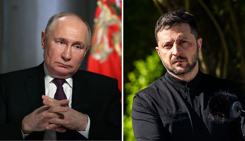נשיא אוקראינה, וולודימיר זלנסקי, נשיא רוסיה, ולדימיר פוטין