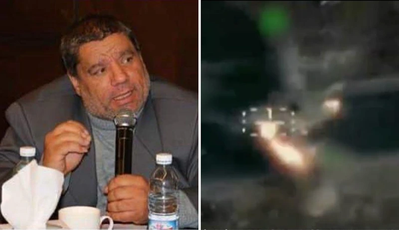 מימין: צילום מסך מתוך הסרטון שפרסם דובר צה״ל, משמאל: המחבל שחוסל, חסין מחמוד מרשד אל-ג'והרי