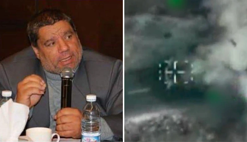 מימין: צילום מסך מתוך הסרטון שפרסם דובר צה״ל, משמאל: המחבל שחוסל, חסין מחמוד מרשד אל-ג'והרי