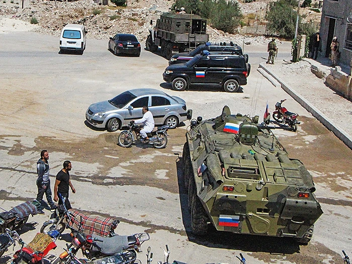 רכב צבאי רוסי בדרעא שבדרום סוריה, ספטמבר 2021