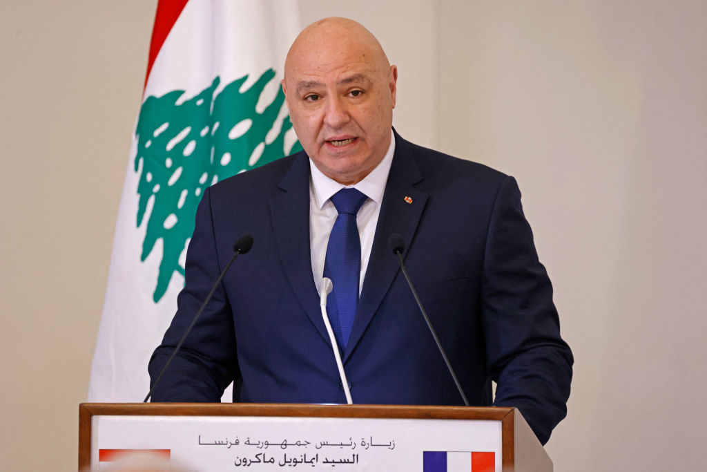 נשיא לבנון, ג׳וזף עון, 17 בינואר 2025 | צילום: LUDOVIC MARIN/AFP via Getty Images