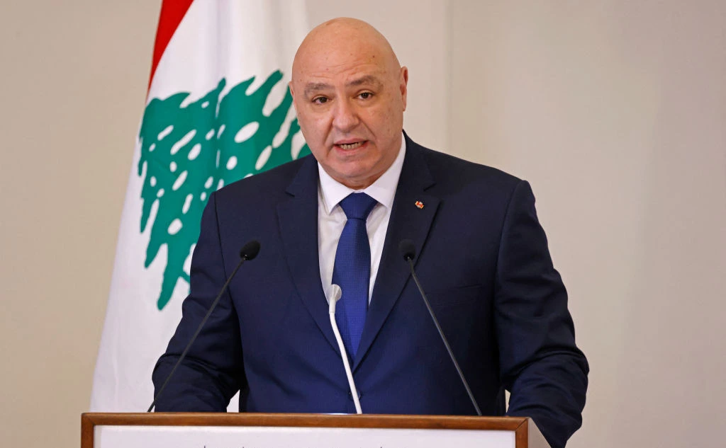 נשיא לבנון, ג׳וזף עון, 17 בינואר 2025 | צילום: LUDOVIC MARIN/AFP via Getty Images