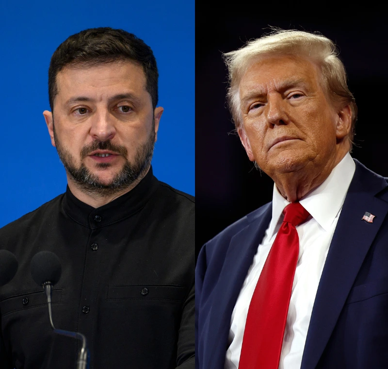 נשיא ארה"ב, דונלד טראמפ, ונשיא אוקראינה, וולודומיר זלנסקי