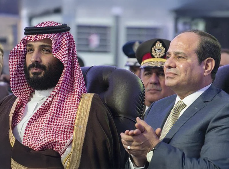 נשיא מצרים, עבד אל-פתאח א-סיסי, ויורש העצר הסעודי, מוחמד בן סלמאן