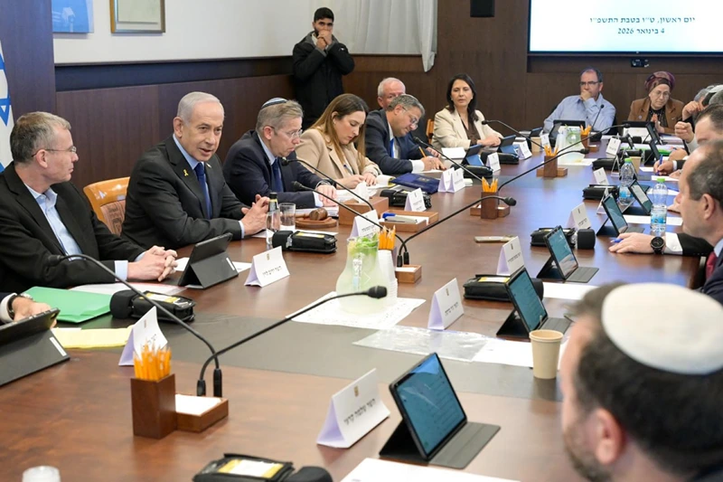 ראש הממשלה, בנימין נתניהו, במהלך ישיבת הממשלה