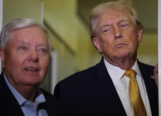 נשיא ארה״ב, דונלד טראמפ, והסנאטור הרפובליקני, לינדזי גרהאם