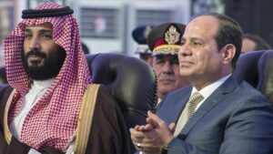 נשיא מצרים, עבד אל-פתאח א-סיסי, ויורש העצר הסעודי, מוחמד בן סלמאן