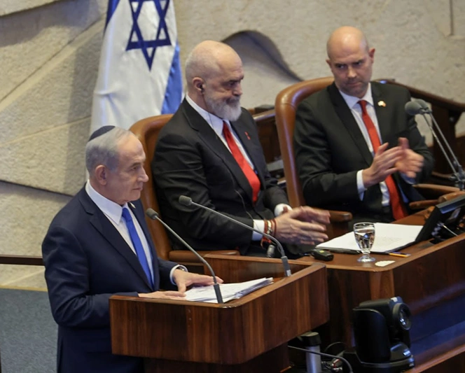 ראש הממשלה, בנימין נתניהו, במהלך נאומו בכנסת היום