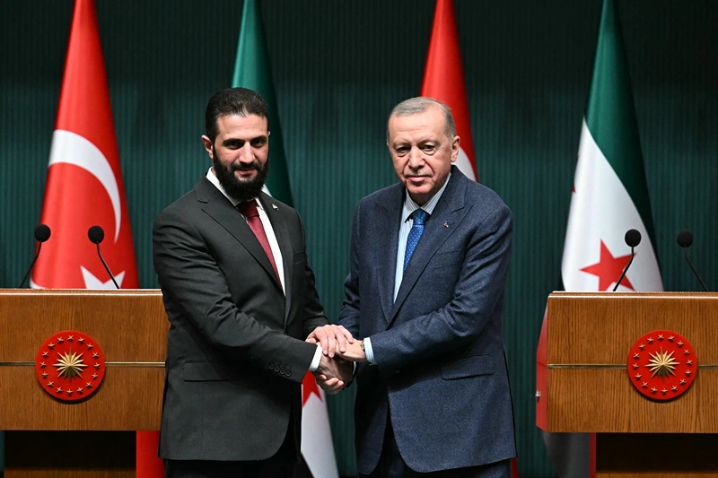 נשיא טורקיה, רג'פ טאיפ ארדואן, ונשיא סוריה, אחמד א-שרע, 4 בפברואר 2025