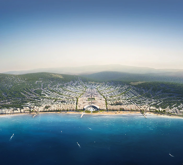 הדמיית העיר "פרקסיס" לחופי הים התיכון