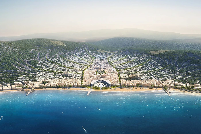 הדמיית העיר "פרקסיס" לחופי הים התיכון