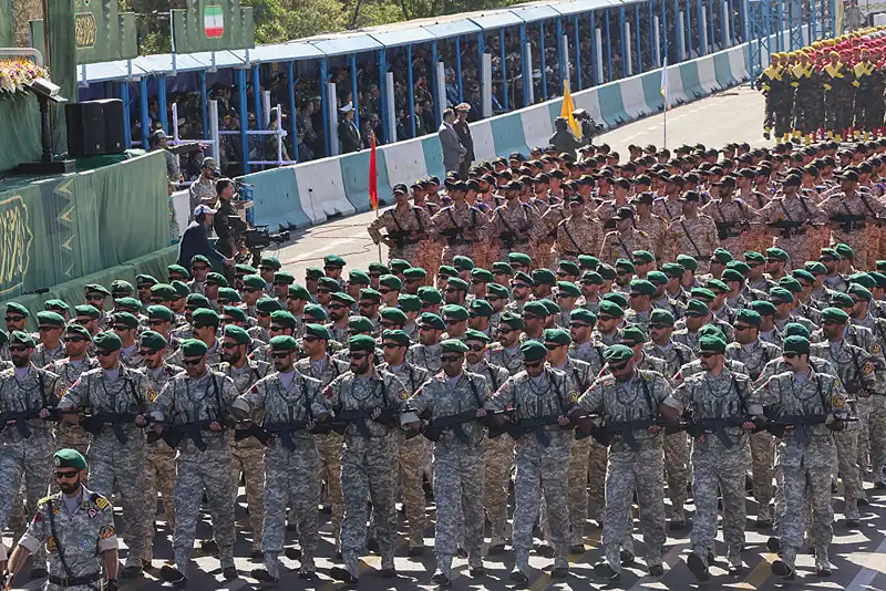 חיילים בצבא איראן במהלך מצעד צבאי, 18 באפריל 2025