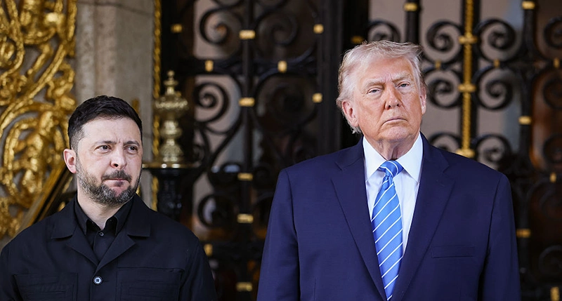נשיא ארה״ב, דונלד טראמפ, ונשיא אוקראינה, וולודימיר זלנסקי, 28 בדצמבר 2025