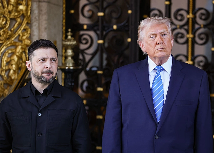 נשיא ארה״ב, דונלד טראמפ, ונשיא אוקראינה, וולודימיר זלנסקי, 28 בדצמבר 2025
