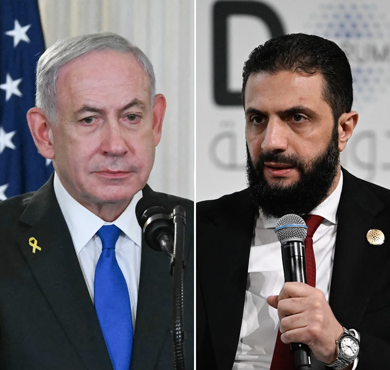 ראש הממשלה, בנימין נתניהו, ונשיא סוריה, אחמד א-שרע