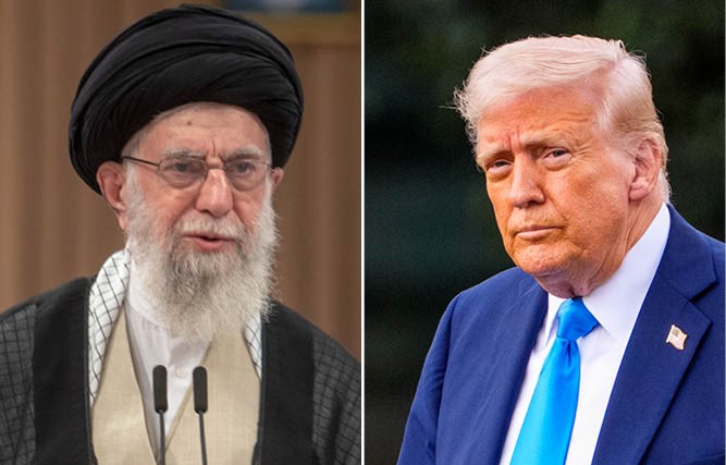 נשיא ארה"ב, דונלד טראמפ, והמנהיג העליון של איראן, עלי ח'מינאי