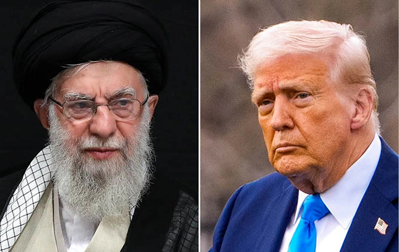 נשיא ארה"ב דונלד טראמפ, המנהיג העליון של איראן, עלי ח'מינאי