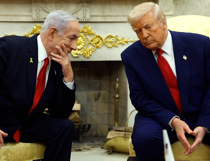 ראש הממשלה, בנימין נתניהו, ונשיא ארה"ב, דונלד טראמפ, 7 באפריל 2025