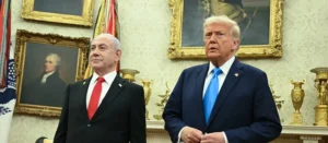 ראש הממשלה, בנימין נתניהו, ונשיא ארה"ב, דונלד טראמפ, בפגישתם בבית הלבן, 4 בפברואר 2025