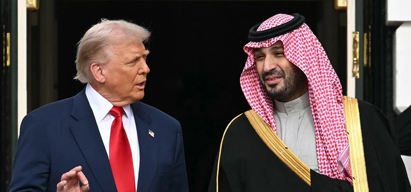 נשיא ארה"ב, דונלד טראמפ, ויורש העצר הסעודי, מוחמד בן סלמאן, 18 בנובמבר 2025