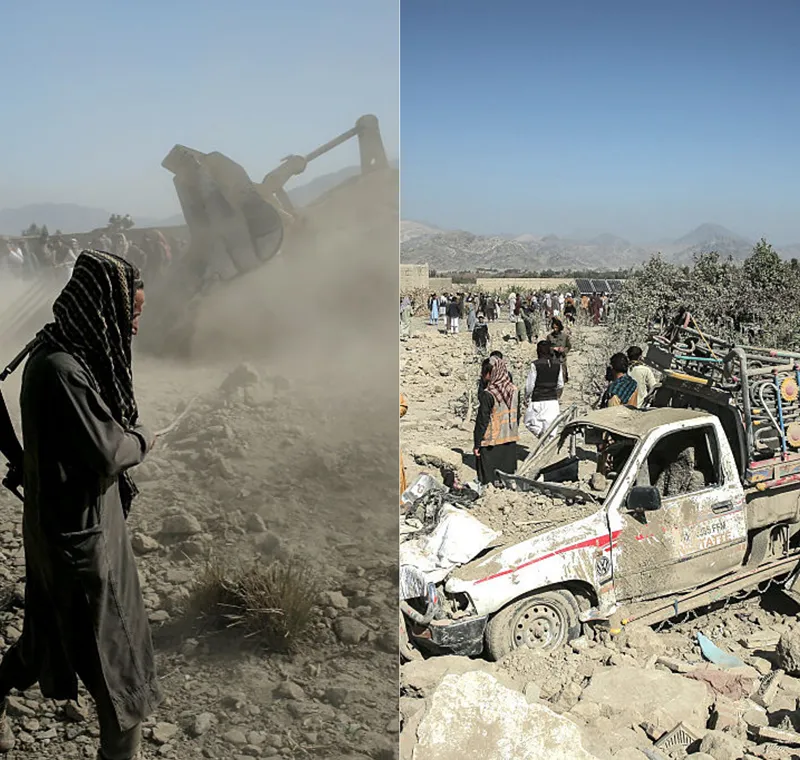 תיעודים מאחת מזירות התקיפה של פקיסטן באפגניסטן הלילה, 22 בפברואר 2026