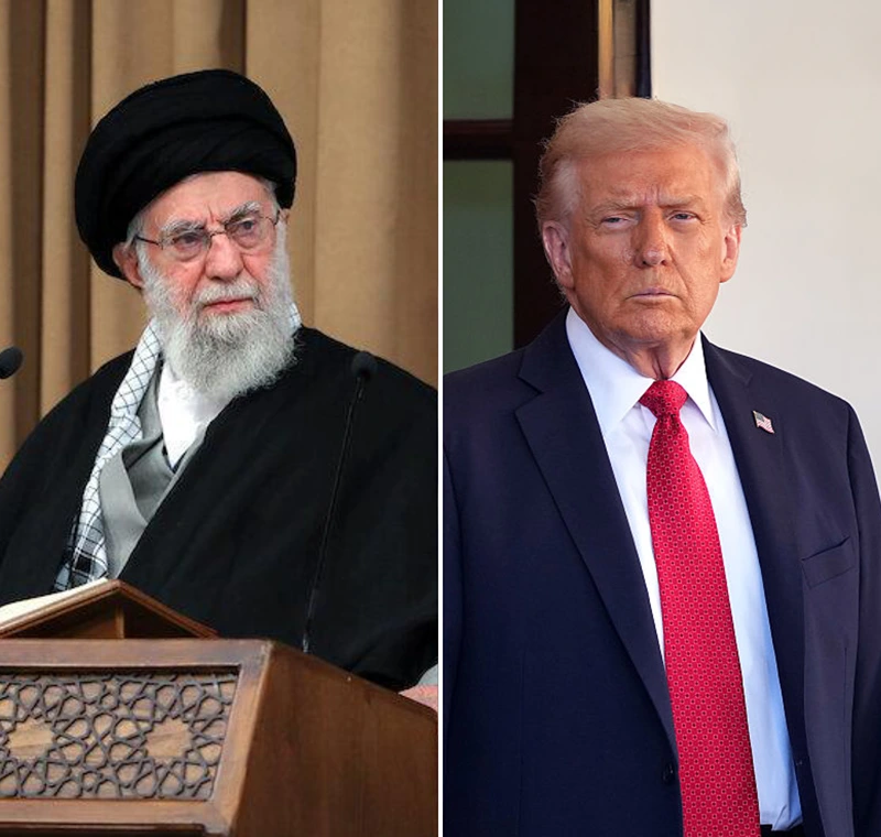נשיא ארה״ב, דונלד טראמפ, המנהיג העליון של איראן, עלי ח'מינאי