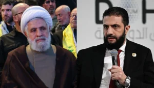 נשיא סוריה, אחמד א-שרע, מזכ"ל חיזבאללה, נעים קאסם