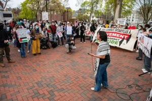 מחאה פרו פלסטינית באוניברסיטת הארוורד, 25 באפריל 2025