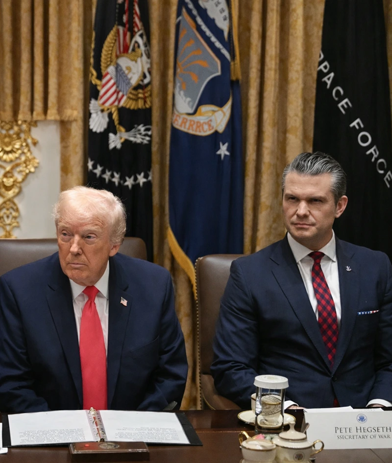 נשיא ארה"ב, דונלד טראמפ, ומזכיר ההגנה, פיט הגסת', 2 בדצמבר 2025