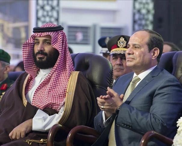 נשיא מצרים, עבד אל-פתאח א-סיסי, ויורש העצר הסעודי, מוחמד בן סלמאן