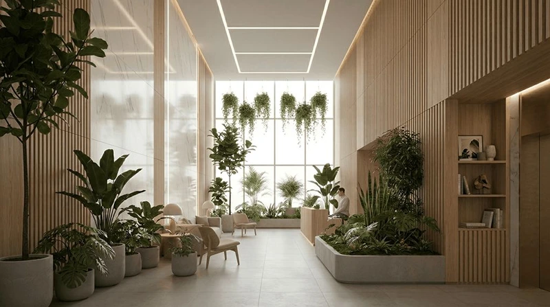 הדמיית לובי בבניין בוטיק בפרויקט של סוסיטי