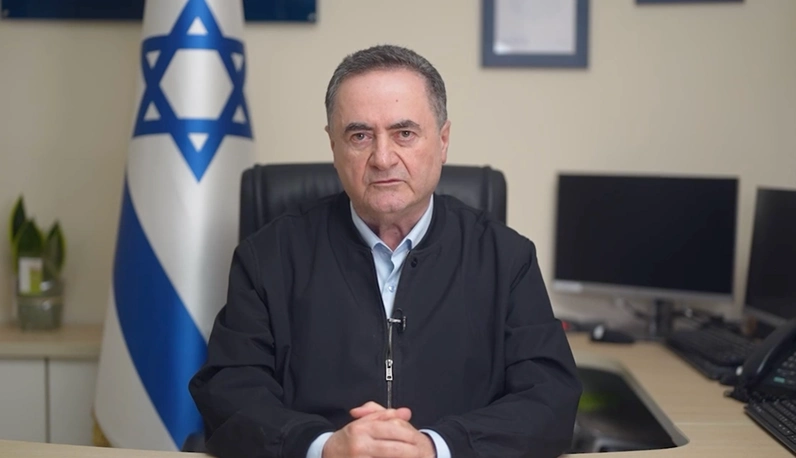 שר הביטחון, ישראל כ"ץ, במהלך הצהרתו היום