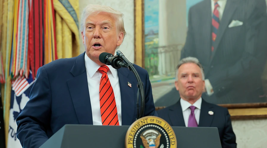 נשיא ארה״ב דונלד טראמפ והשליח האמריקני למזרח התיכון, סטיב וויטקוף