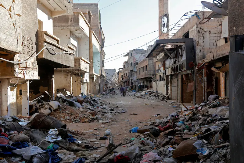 הריסות בשכונת תדאמון בדמשק, 3 בנובמבר 2018