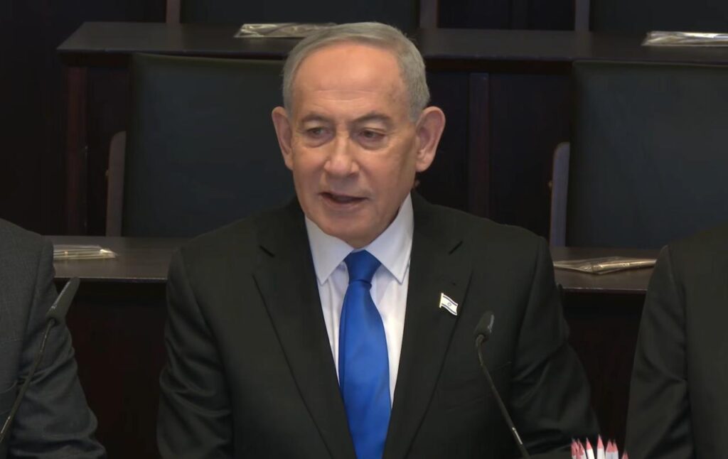 ראש הממשלה, בנימין נתניהו, במהלך ישיבת הממשלה היום