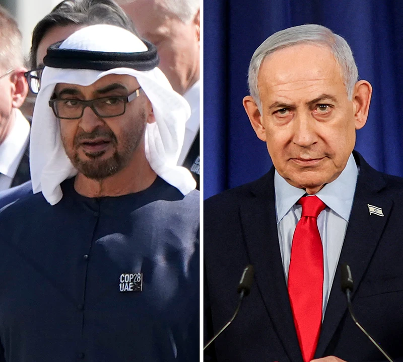 ראש הממשלה, בנימין נתניהו, ונשיא איחוד האמירויות, שייח' מוחמד בן זאיד