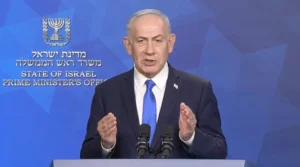 ראש הממשלה, בנימין נתניהו, במהלך דבריו היום