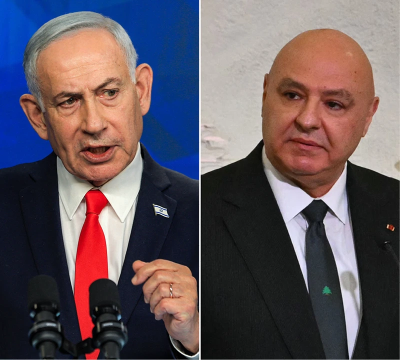 נשיא לבנון ג'וזף עאון; ראש הממשלה בנימין נתניהו