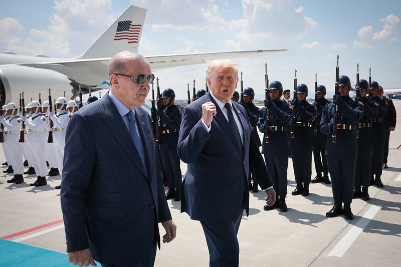 נשיא ארה"ב, דונלד טראמפ, ונשיא טורקיה, רג'פ טאיפ ארדואן, 7 ביולי 2026