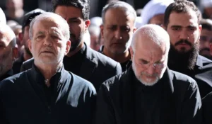 נשיא איראן, מסעוד פזשכיאן, ויו"ר הפרלמנט, מוחמד באקר קאליבף, 5 ביולי 2026